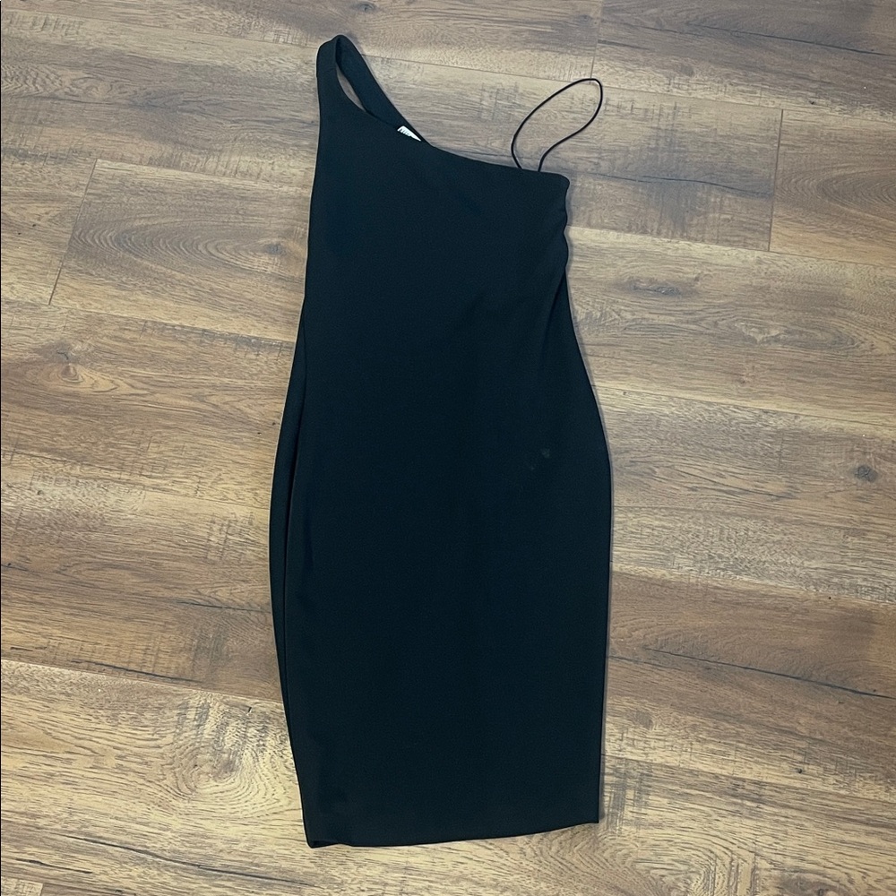 Alice + Olivia Women's Black One-Shoulder Cutout Cocktail Dress Size 0 $250